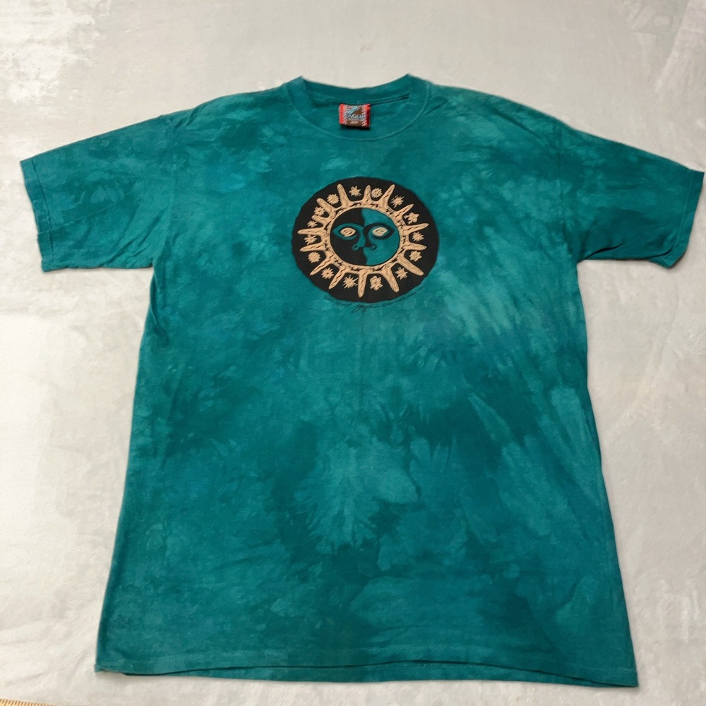 Vintage 00s Dagoli T-Shirt SunSpirit Tie Dye Graphic Print Mens M Made in Canada